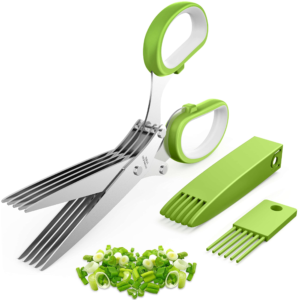 2025 upgraded herb scissors, effortless herb shears cutter tool with sharp stainless steel blades for fresh herbs, must have kitchen & cooking gadget, green