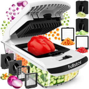 fullstar the original pro chopper vegetable chopper and spiralizer, food chopper with container, fruit slicer, kitchen gadgets & gifts, home essentials (4 in 1, white)